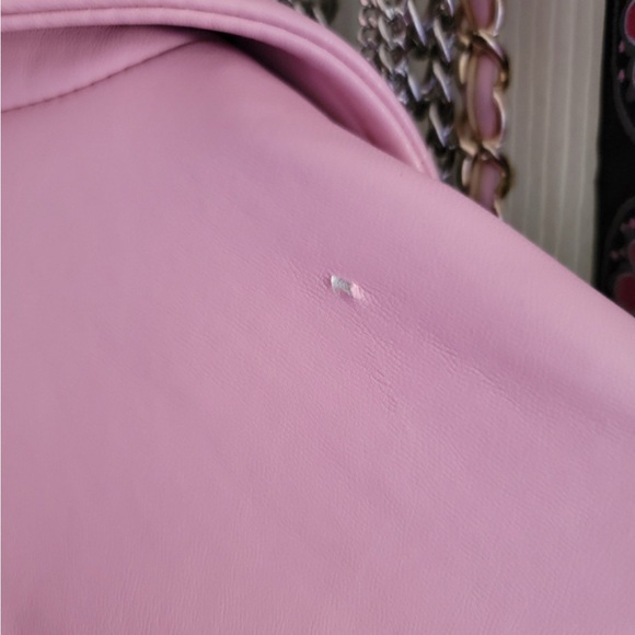 Killstar Pastel Pink Disharmony Moto Studded Spiked Biker Jacket - Picture 4 of 4